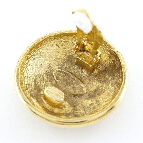 CHANEL Gold Logo Earrings
